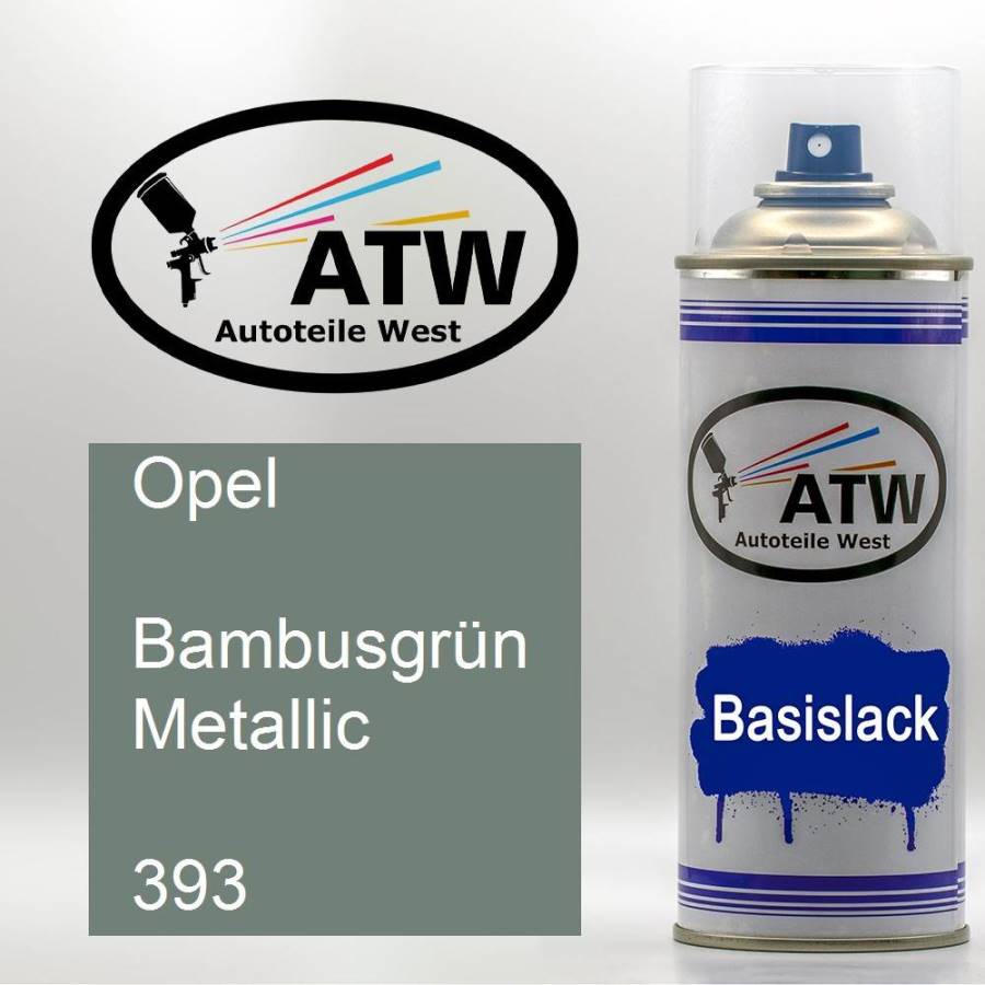 Opel, Bambusgrün Metallic, 393: 400ml Sprühdose, von ATW Autoteile West.